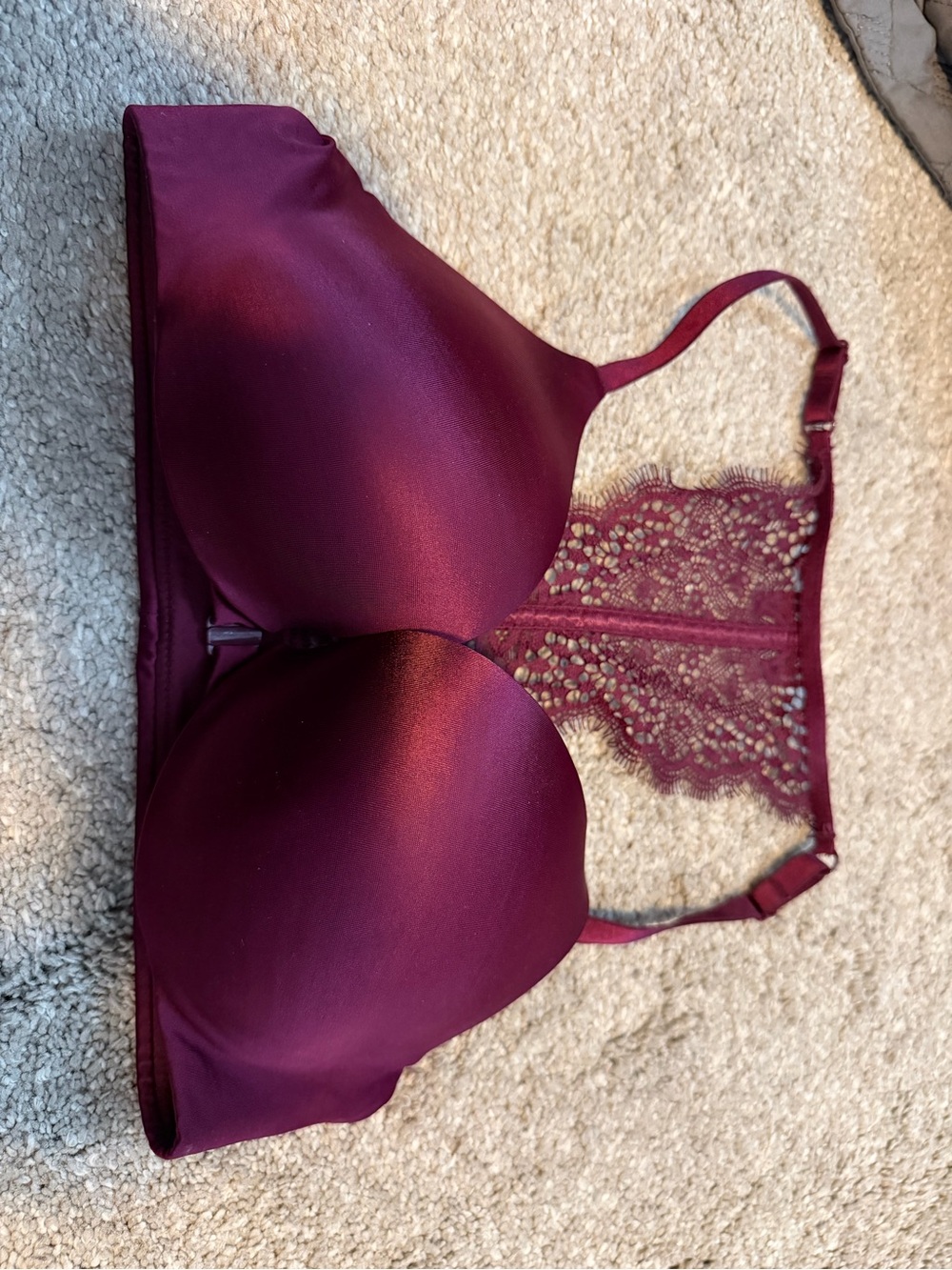 Victoria's Secret So Obsessed Plum Lace-Back Front-close Bra
